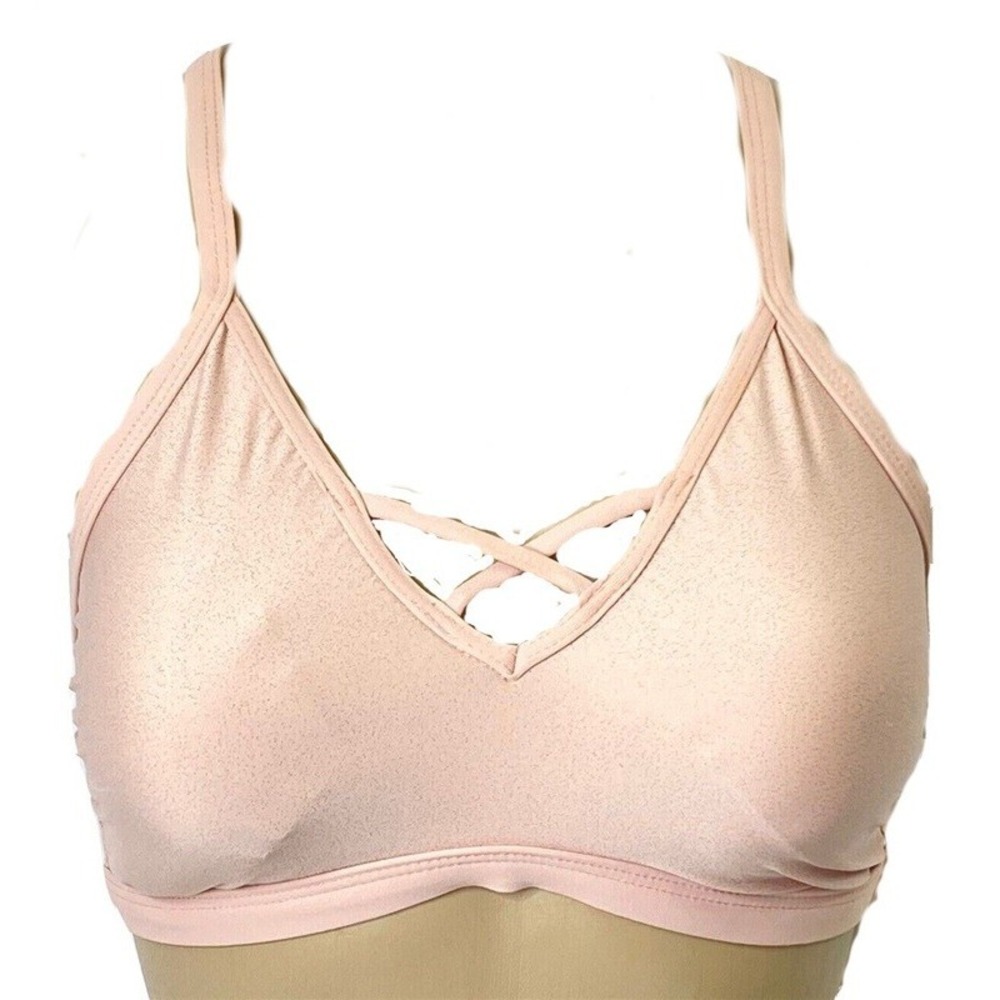 NWT Next 38D Feel Fine Sports Athletic Bra Pink Glitter 98137